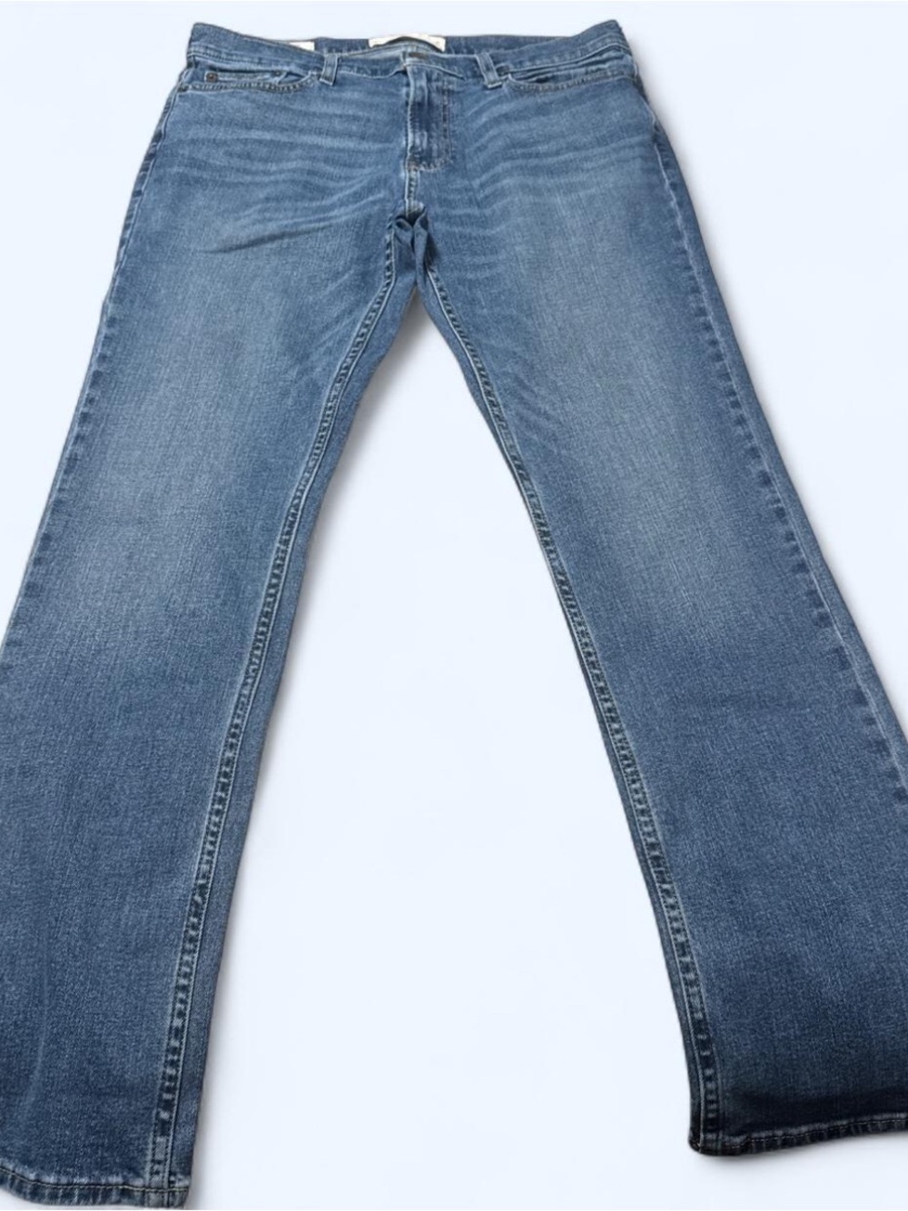 Hollister Men's Faded Blue Bootcut Jeans